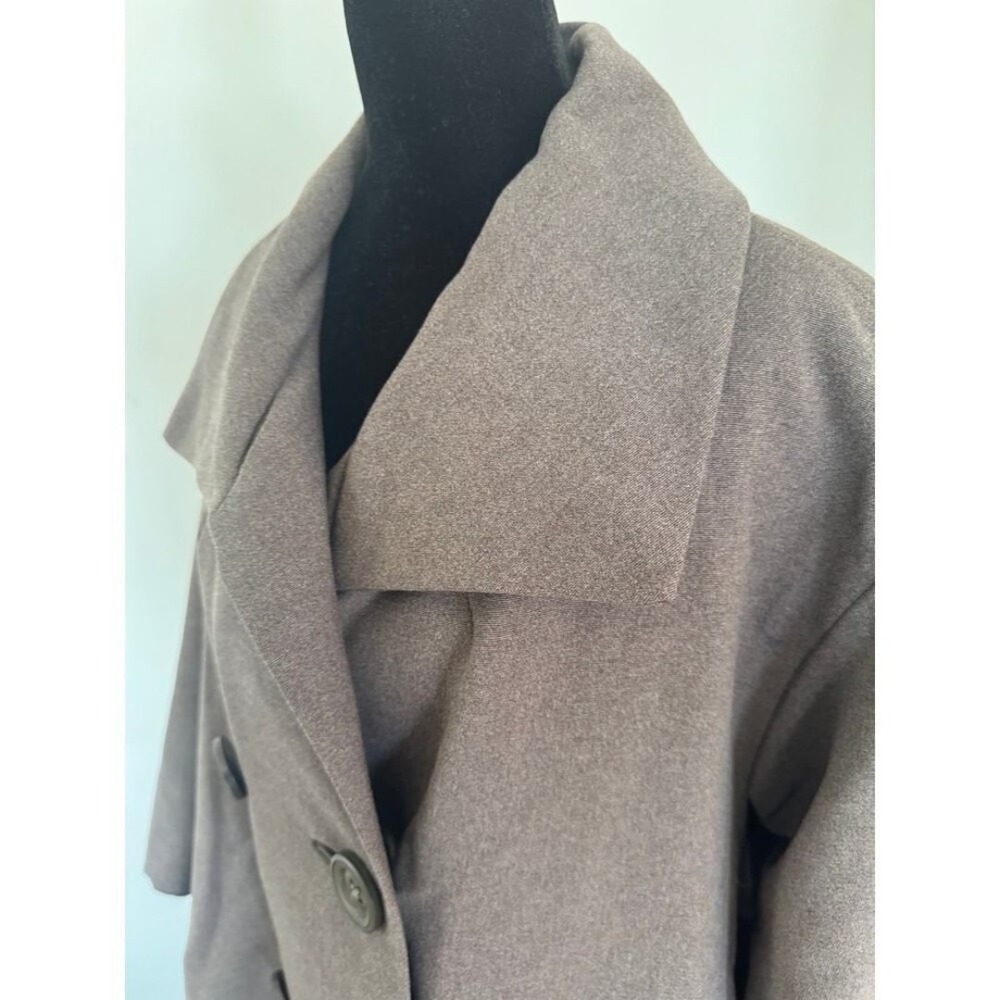 Vintage Youthcraft Brown Textured Coat Butterfly Collar Silk Lined - Picture 5 of 6